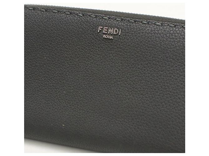 Fendi Gray Long Wallet Brown - view 6