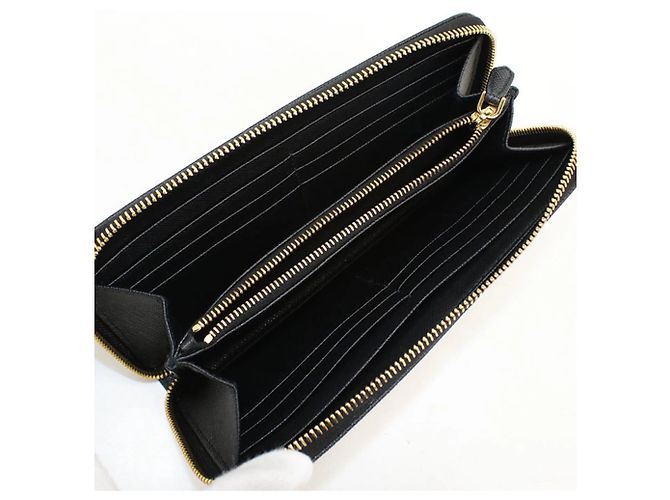 Saffiano Portafoglio lungo Prada in pelle nera Nero - vista 3
