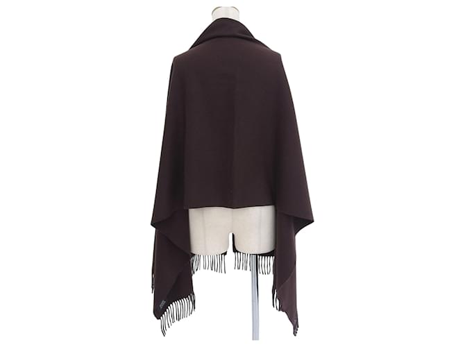 Hermès Sciarpa in cashmere marrone Hermes - vista 3