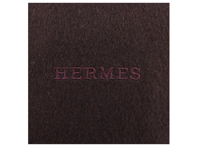 Hermès Sciarpa in cashmere marrone Hermes - vista 5
