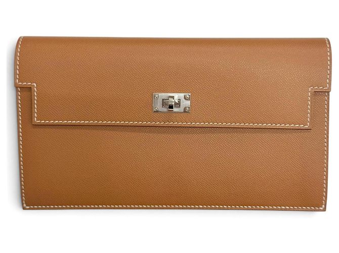 Hermès Cartera larga Hermes Kelly Pocket en Gold Dorado - vista 3