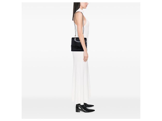 Dior Lady Dior aus schwarzem gewebtem Canvas Medium mit Lackleder-Besatz - Ansicht 6