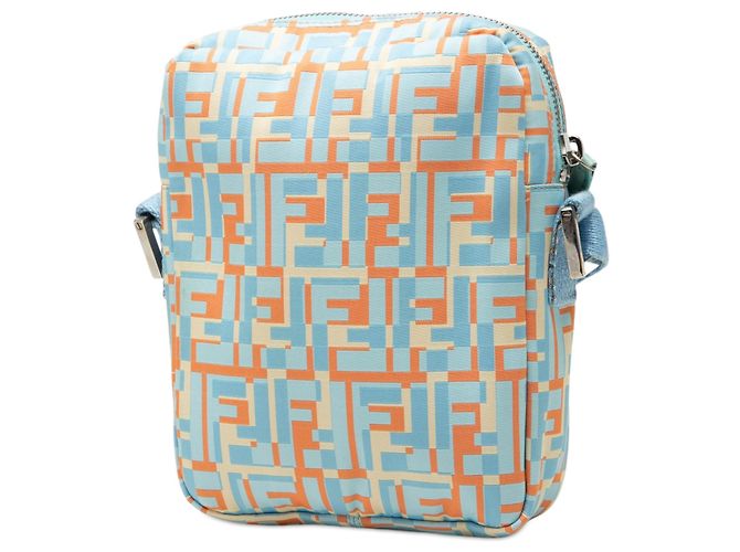 Borsa a tracolla Fendi Blue Zucca Nylon Blu chiaro - vista 2