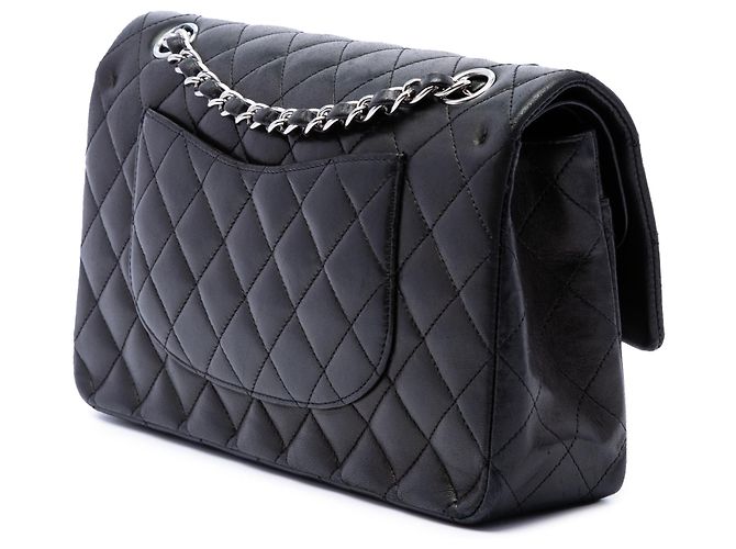 Chanel Black Medium Classic Lambskin Double Flap Nero - vista 2