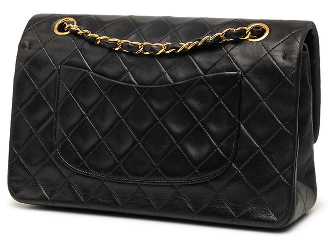 Chanel Black Medium Classic Lambskin Double Flap Nero - vista 2