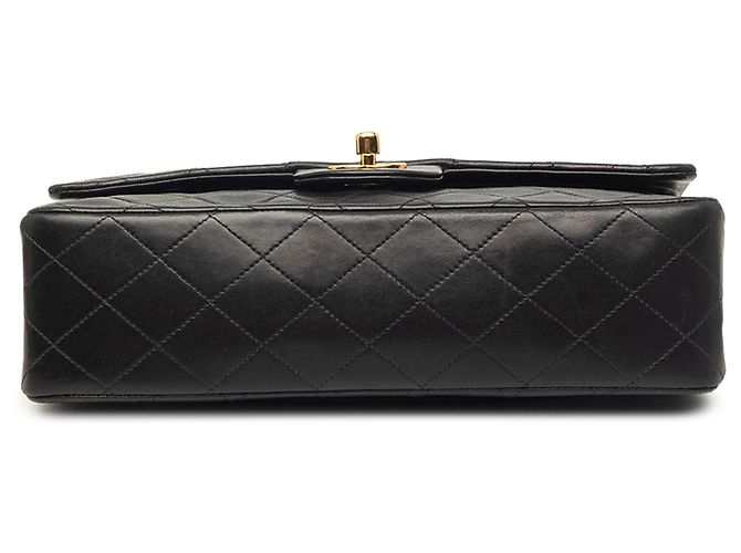 Chanel Black Medium Classic Lambskin Double Flap Nero - vista 3