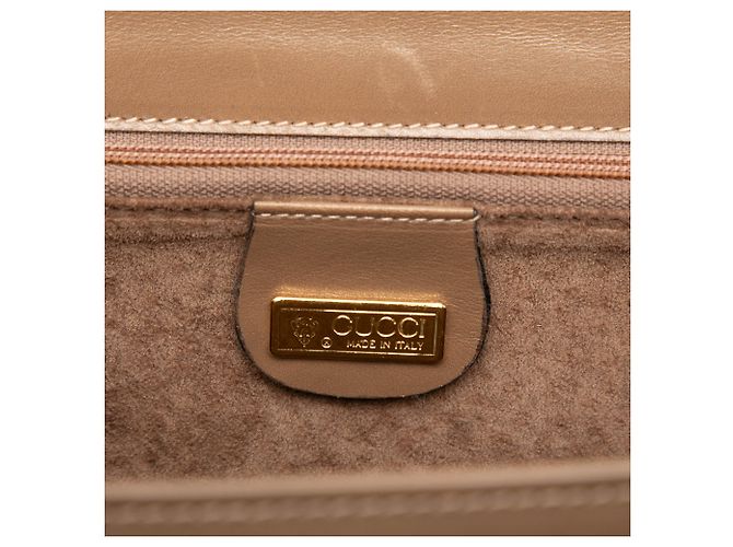 Borsa a tracolla a busta Gucci in vitello marrone con G intrecciate - vista 5