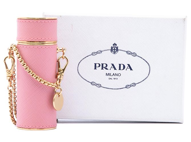 Prada Pink Saffiano Logo Plaque Lipstick Case - view 7