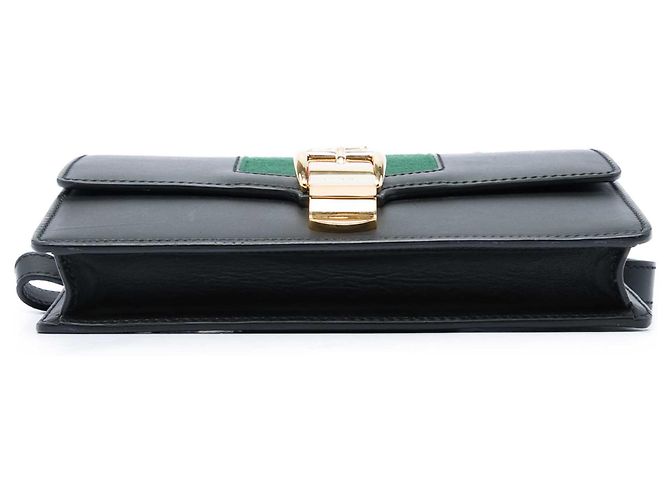Borsa cintura Gucci Web Sylvie in pelle di vitello nera Nero - vista 3