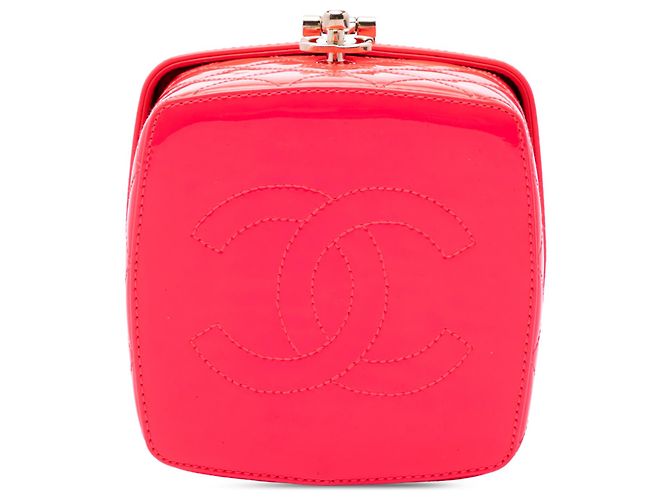 Chanel Mini CC gesteppte Lackleder Vanity Bag in Rosa Pink - Ansicht 3