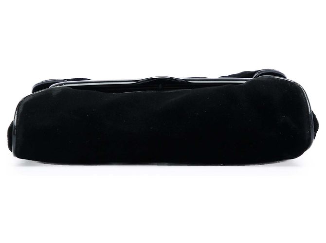 Clutch Bottega Veneta in velluto nero e vernice - vista 3