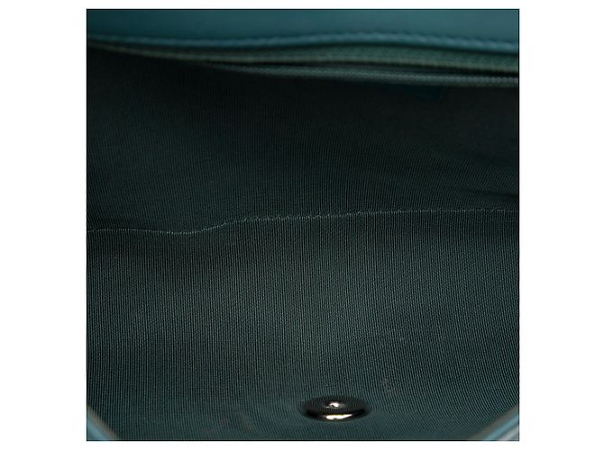 Chanel Green Medium Quilted Crumpled Calfskin Bi Vintage Full Flap Verde Verde scuro - vista 4