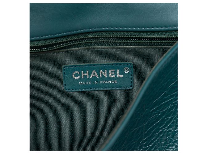 Chanel Green Medium Quilted Crumpled Calfskin Bi Vintage Full Flap Verde Verde scuro - vista 5
