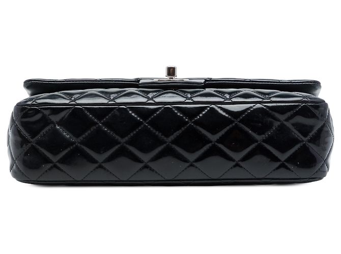 Chanel Black Medium Classic Patent Double Flap Nero - vista 3