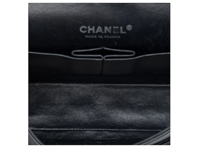 Chanel Black Medium Classic Patent Double Flap Nero - vista 4