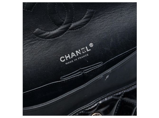 Chanel Black Medium Classic Patent Double Flap Nero - vista 5