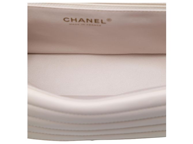 Chanel Brown Medium CC Horizontal Quilted Lambskin Double Flap Marrone Beige - vista 4