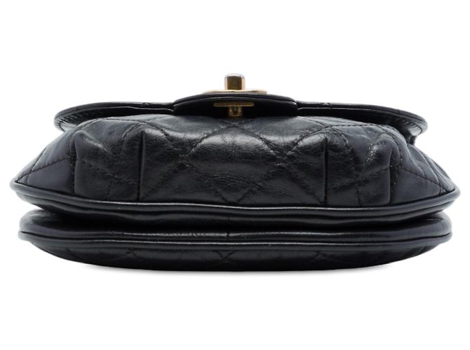 Chanel Black Small Quilted Glazed Calfskin Bubble CC Flap Nero - vista 3