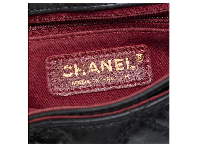 Chanel Black Small Quilted Glazed Calfskin Bubble CC Flap Nero - vista 5