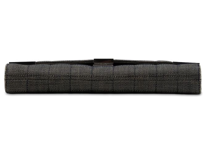 Chanel Gray CC Chocolate Bar Denim Flap Marrone - vista 3