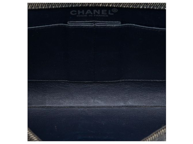 Chanel Gray CC Chocolate Bar Denim Flap Marrone - vista 4