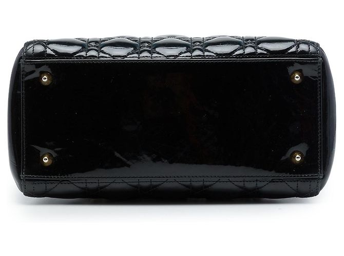 Dior Black Medium Patent Cannage Lady Dior Nero - vista 3