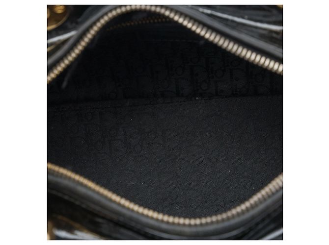Dior Black Medium Patent Cannage Lady Dior Nero - vista 4