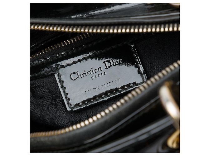 Dior Black Medium Patent Cannage Lady Dior Nero - vista 5