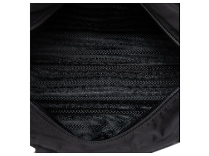 Borsa Prada in Tessuto nera con manico in metallo Nero - vista 4