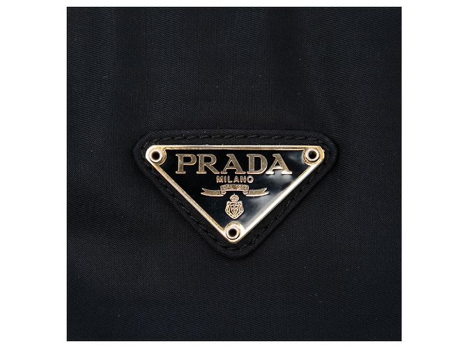 Borsa Prada in Tessuto nera con manico in metallo Nero - vista 5