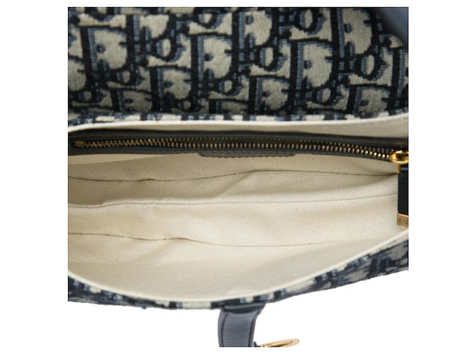 Borsa Saddle Dior in tela Blue Oblique - vista 4