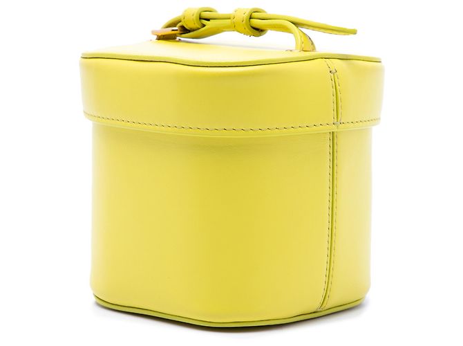 Céline Celine Borsa Box Cuir Triomphe Piccola in Pelle di Vitello Gialla Giallo - vista 2