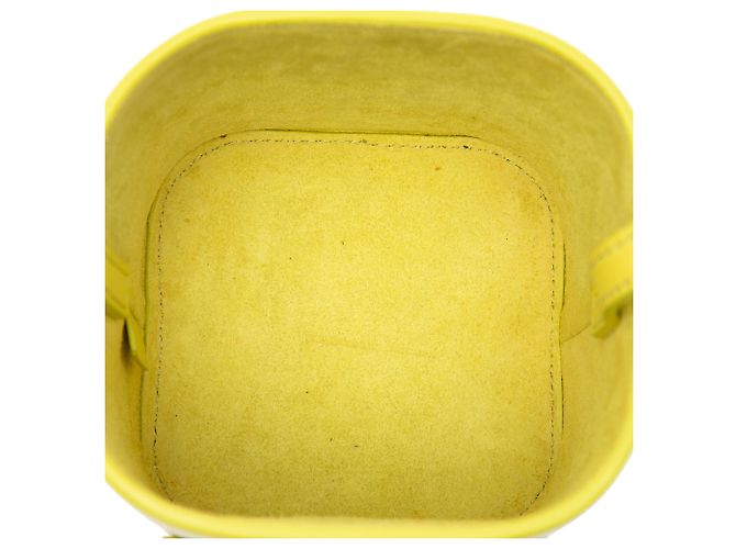 Céline Celine Borsa Box Cuir Triomphe Piccola in Pelle di Vitello Gialla Giallo - vista 4