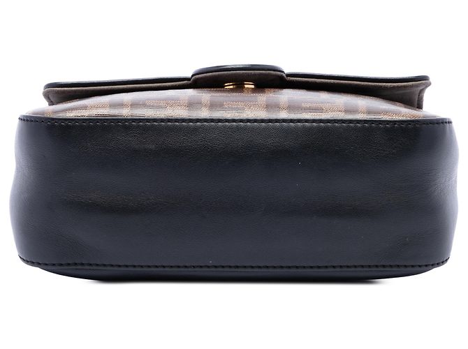Borsa Satchel Fendi Brown Vitello Grace and Glazed FF 1974 Double F - vista 3