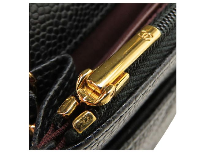 Chanel Black CC Quilted Caviar Wallet on Chain Schwarz - Ansicht 10