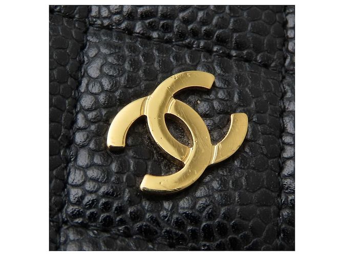 Chanel Black CC Quilted Caviar Wallet on Chain Schwarz - Ansicht 12