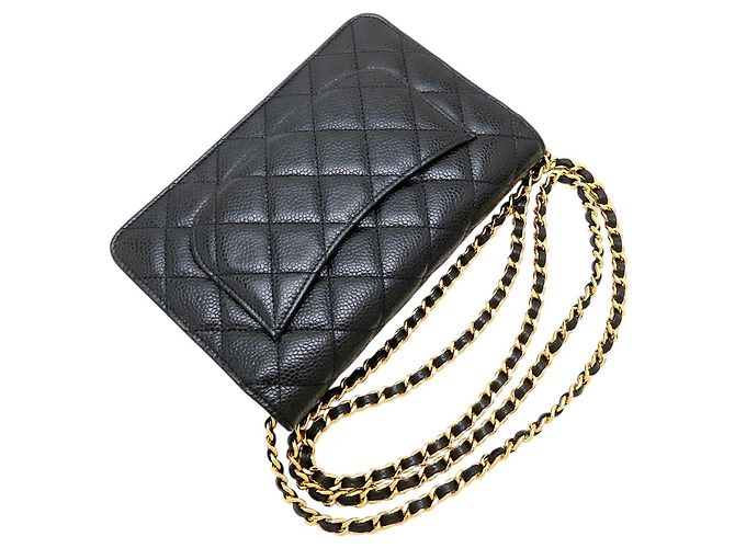 Chanel Black CC Quilted Caviar Wallet on Chain Schwarz - Ansicht 2