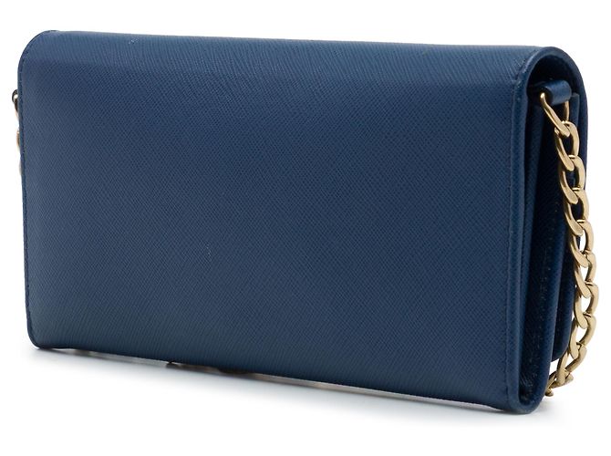 Cartera con cadena Prada Blue Saffiano Azul - vista 2