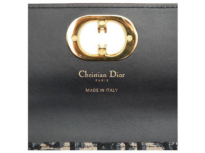 Pouch Miss Caro con catena in jacquard Blue Oblique e pelle di vitello Dior Blu navy - vista 5