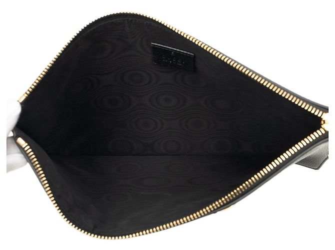 Pouch Zumi Gucci in pelle di vitello martellata nera - vista 4