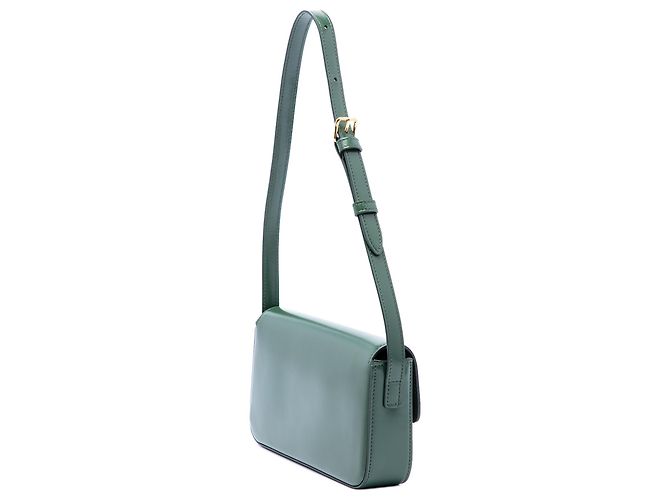 Céline Borsa a tracolla Celine Claude in pelle di vitello lucida verde con Triomphe - vista 2