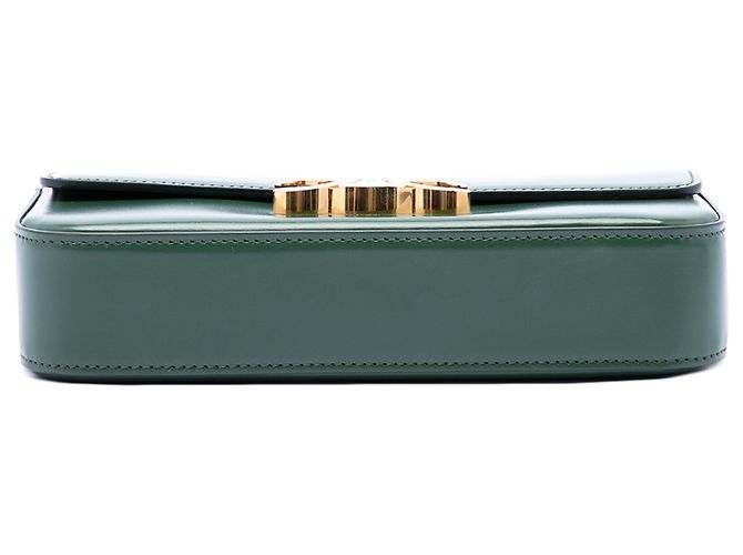 Céline Borsa a tracolla Celine Claude in pelle di vitello lucida verde con Triomphe - vista 3