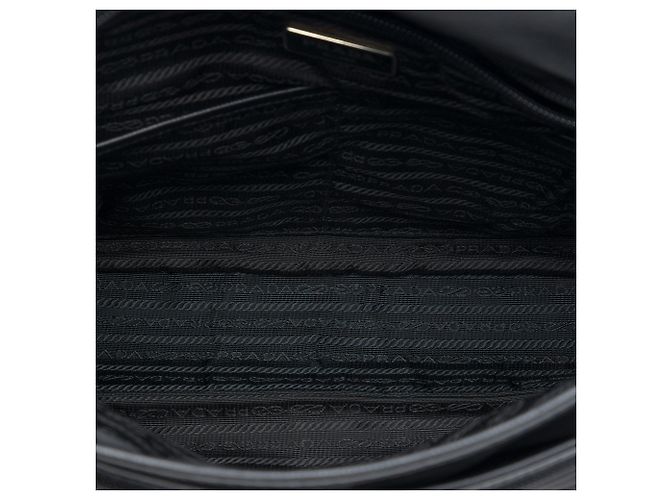 Borsa a tracolla Prada in Tessuto con rifiniture in Saffiano nero e fibbia - vista 4