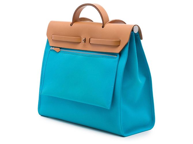 Hermès Blue Toile Verso Herbag Zip 39 - vista 2