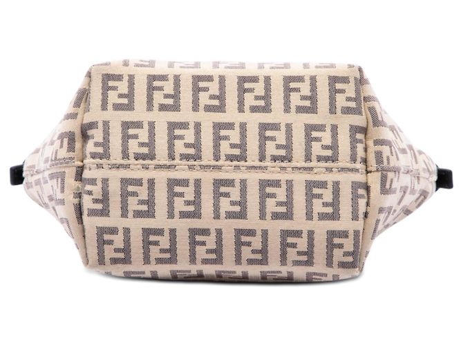 Borsa a mano Fendi in tela Zucchino marrone Beige - vista 3
