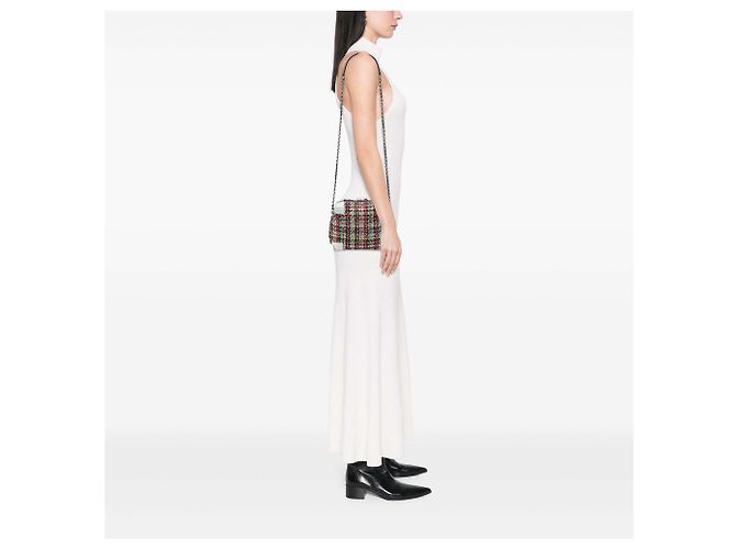 Borsa Camera Chanel Red Tweed Street Allure - vista 6
