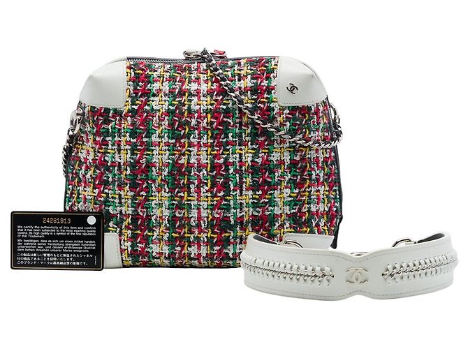 Borsa Camera Chanel Red Tweed Street Allure - vista 7