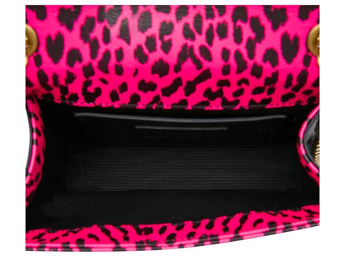 Saint Laurent Pink Small Calfskin Leopard Print Monogram Kate Crossbody Rosa - vista 4