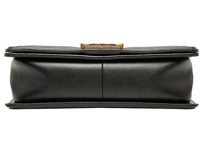 Chanel Black Old Medium Quilted Lambskin Gripoix Boy Flap Nero - vista 3