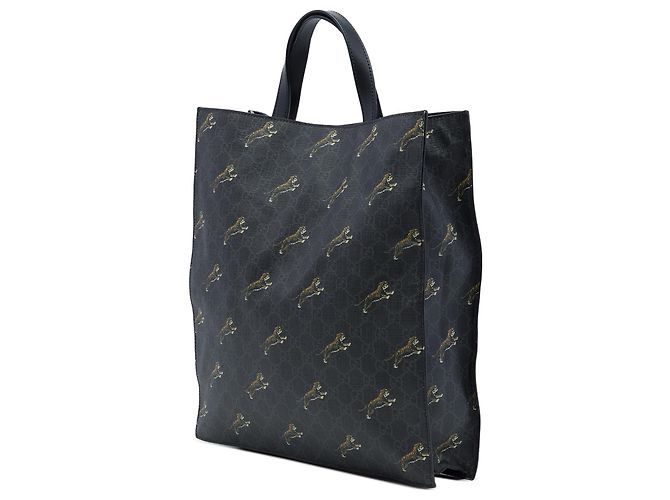 Gucci Black GG Supreme Web Tiger Convertible Soft Tote Schwarz - Ansicht 2